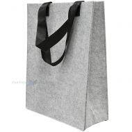 Light gray felt bag with handles 35+15x45cm
