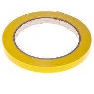 Yellow tape for bag closing device 9mm wide, 66m/roll