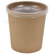Brown carton soup cup with lid 500ml, 25pcs/pack