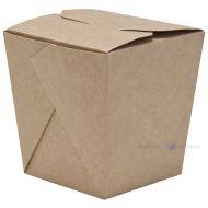 Brown/white carton chinese takeout box 95x95x100mm, 35pcs/pack