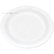 White unlaminated paper plate diameter 18cm, 100pcs/pack