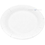 White unlaminated paper plate diameter 23cm, 100pcs/pack