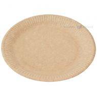 Brown unlaminated paper plate diameter 18cm, 50pcs/pack