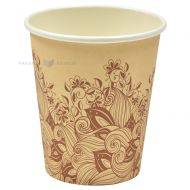 Paper cup with brown flower print 250ml, 50pcs/pack