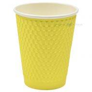 Paper cup reljef yellow 350ml, 25pcs/pack