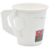 White paper cup with handle 180ml, 50pcs/pack