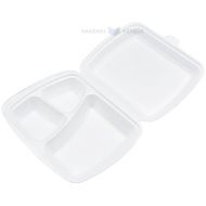 White 3-compartment thermo container, 125pcs/pack