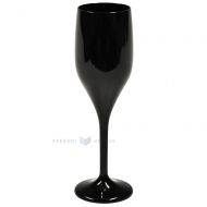 Reusable plastic black champagne goblet 150ml SAN 500x machine washable