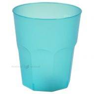 Reusable plastic blue drinking glass 350ml PP 50x machine washable