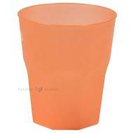 Reusable plastic orange drinking glass 350ml PP 50x machine washable