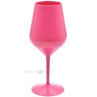 Пластиковый розовый бокал для вина многоразового использования 470мл TT 350х моек в посудомойке
