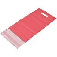 Почтовый конверт из полиэтилена розовый матовый с ручкой в виде отверстия размером 25х42+5+7см, в упаковке 25шт