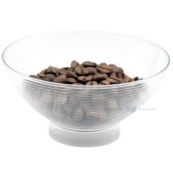 Reusable transparent plastic bowl 250ml diam. 110mm PS 50x machine washable, 6pcs/pack