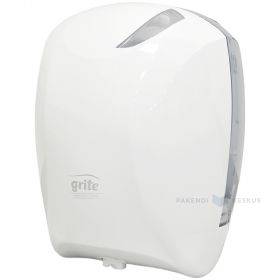 Manual towel and toilet paper roll dispenser for wall Grite Mini Centrefeed white