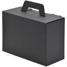 Black mini corrugated carton box with handle 215x95x150mm