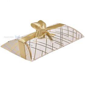 White golden pattern oval gift box 115x150x50mm