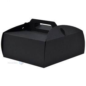 Black gift box with handle 150x150x65mm