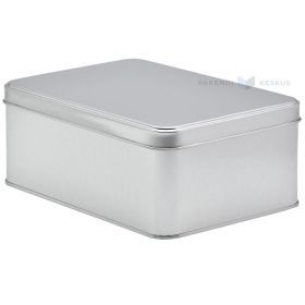Silver metal box with lid with edge 190x135x75mm