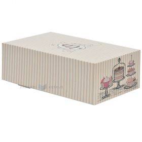 Pink stripes carton box for cake 12,5x21x7cm, 20pcs/pack