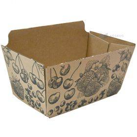 ''Berries'' print corrugated carton box for berries 1000ml / 1L 183x112x84mm