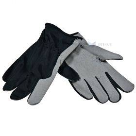 Gray-black nylon gloves on palm microtechnical leather nr. 10