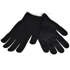 Black nylon gloves on palm PVC micro dots nr. 10