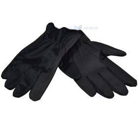 Black nylon gloves on palm PU leather with lining nr. 10