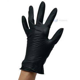 Чёрные неопудренные нитриловые перчатки М но. 8, в упаковке 100шт