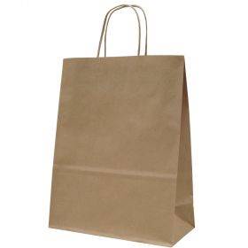 Brown paper bag with twisted paper handles 24+11x30cm 90g/m2