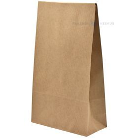 Brown gift bag with glue strip 14x7,5x23cm