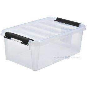 Прозрачный пластиковый ящик с крышкой для хранения 300х190х110мм 5л