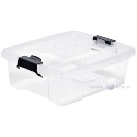 Прозрачный пластиковый ящик с крышкой для хранения 350x285x115мм 7л