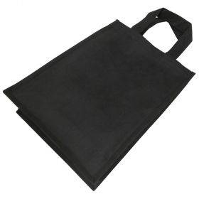 Black non-woven bag with handles 30+12x40cm