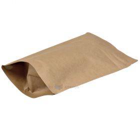 Brown stand-up pouch with aluminium 16+(2x4)x23,5cm, 50pcs/pack
