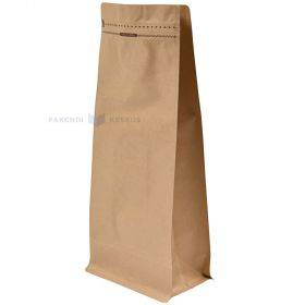 Brown stand-up pouch with metallized PET 14,5+(2x9)x30cm, 25pcs/pack