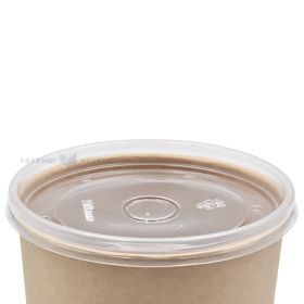 Transparent lid for 750ml food cup diam. 118mm PP, 25pcs/pack