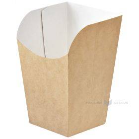Brown popcorn and fries box 72x72mm height 110mm 350ml, 25pcs/pack
