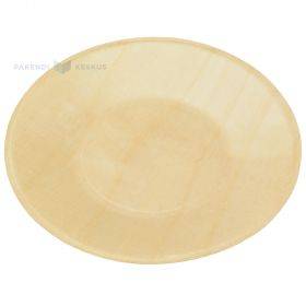 Wooden plate with diameter 15,5cm, 25pcs/pack