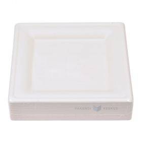 Square plate 100% biodegradable/compostable 16x16cm, 50pcs/pack