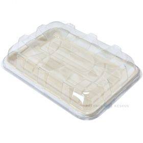 100% biodegradable/compostable tray with transparent lid 46x30x11cm, 5pcs/pack