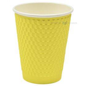 Paper cup reljef yellow 350ml, 25pcs/pack