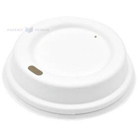 White paper dome lid for 250ml cup with 80mm diameter, 50pcs/pack