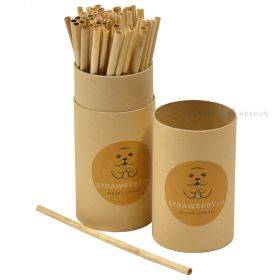 Reed drinking straw Strawerry 20cm, ca 50pcs/pack