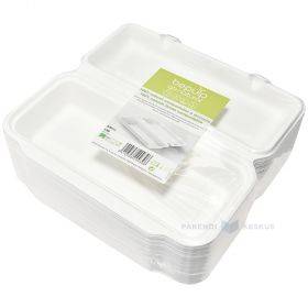 100% biodegradable/compostable 1-compartment food container 290x140x60mm 600ml, 50pcs/pack