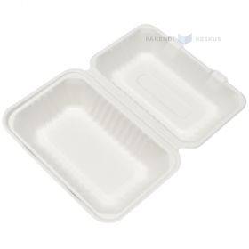 100% biodegradable/compostable 1-compartment food container 230x157x45/80mm, 50pcs/pack