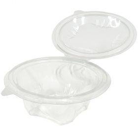 Transparent rounded box for food with lid 375ml, 100pcs/pack