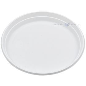 Пластиковая белая тарелка многоразового использования 22см РР 125х моек в посудомойке, в упаковке 100шт
