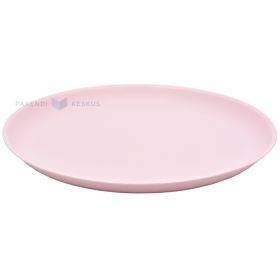 Reusable light pink plastic plate 27,4cm PP 125x machine washable
