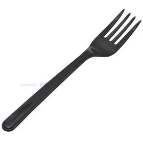 Reusable black fork 18cm PP 125x machine washable, 100pcs/pack