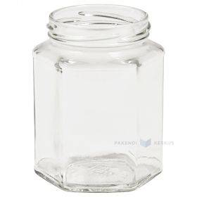 Glass jar without lid Esagonale 314ml diameter 63mm